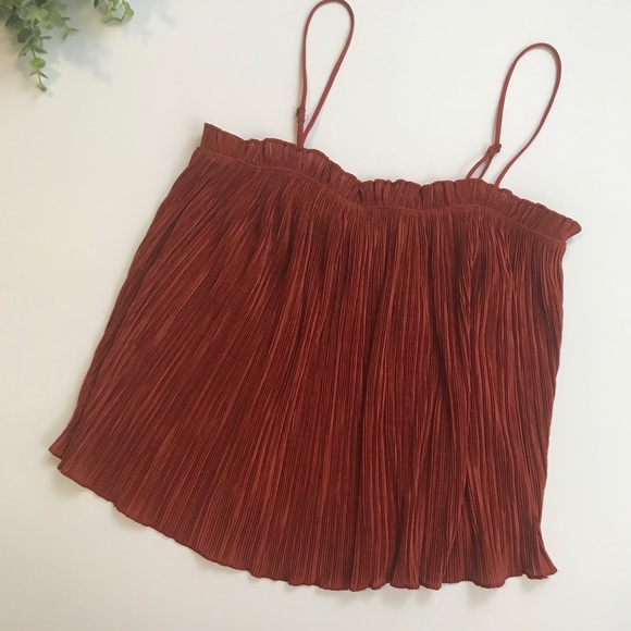NWT Madewell Nicole Pleated Ruffle Tank- orange - Picture 5 of 7
